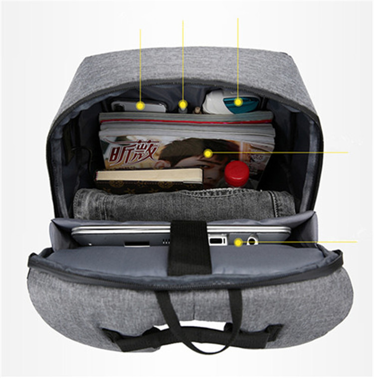 Mochila Con Laterales Usb - Negro - Imagen 2