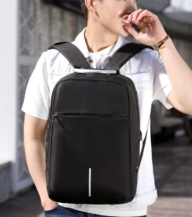 Mochila Antirrobo Con Clave Impermeable Usb - Negro - Imagen 3