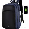 Mochila Antirrobo  Con Clave Impermeable Usb - Azul