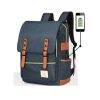 Mochila Morral Vintage Usb Color Azul
