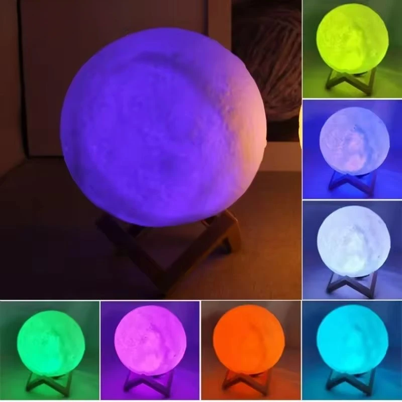 Lampara Luna 3d Led Multicolor - Imagen 3