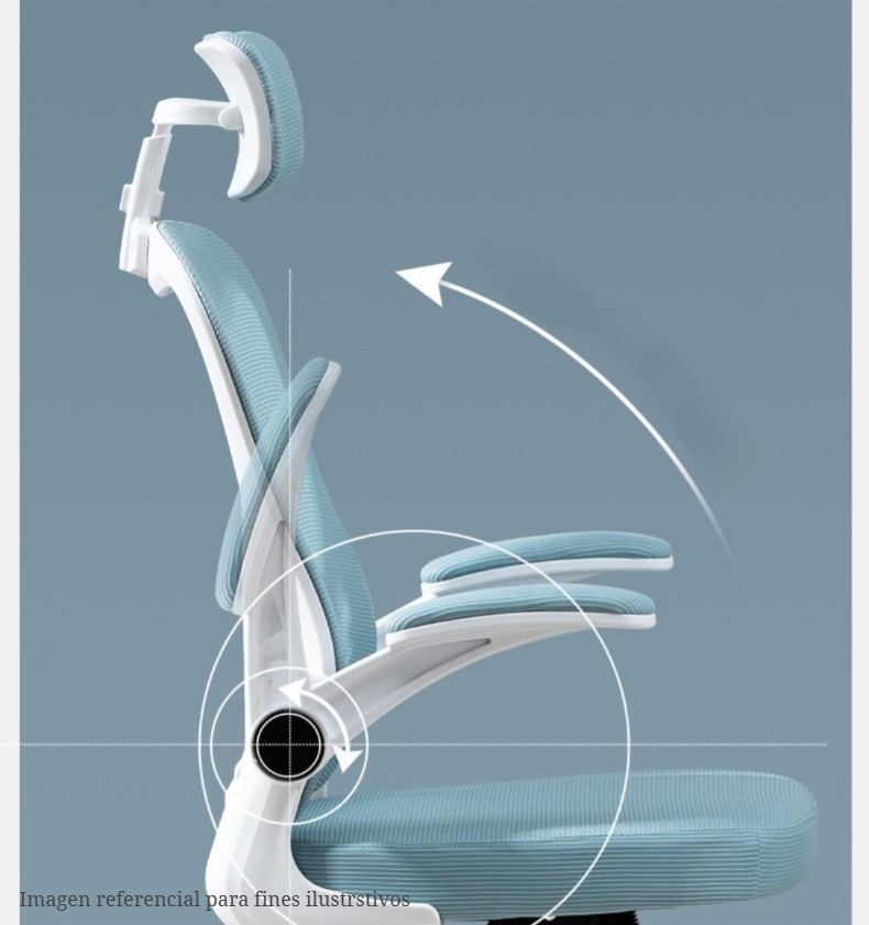 Silla de Oficina Con Cabecera regulable y apoyabrazos - Imagen 5