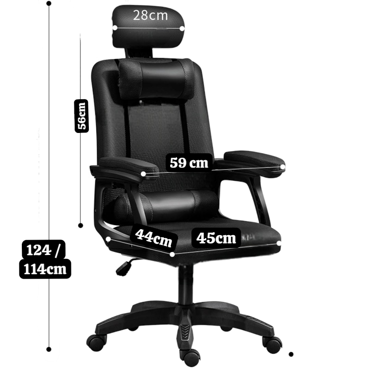 Silla de Oficina Ergonómica con Cojín y Reposacabeza - Imagen 2