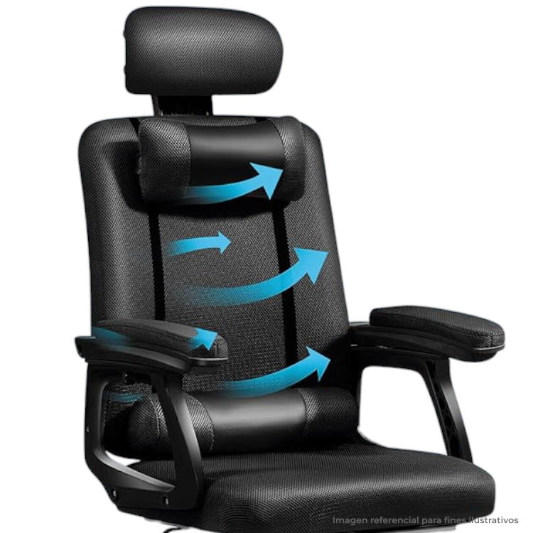 Silla de Oficina Ergonómica con Cojín y Reposacabeza - Imagen 6