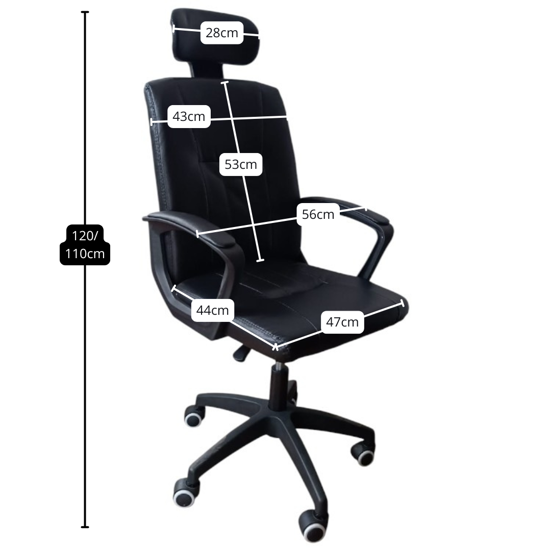 Silla de Oficina Moderna con Respaldo y Cabecera - Imagen 2