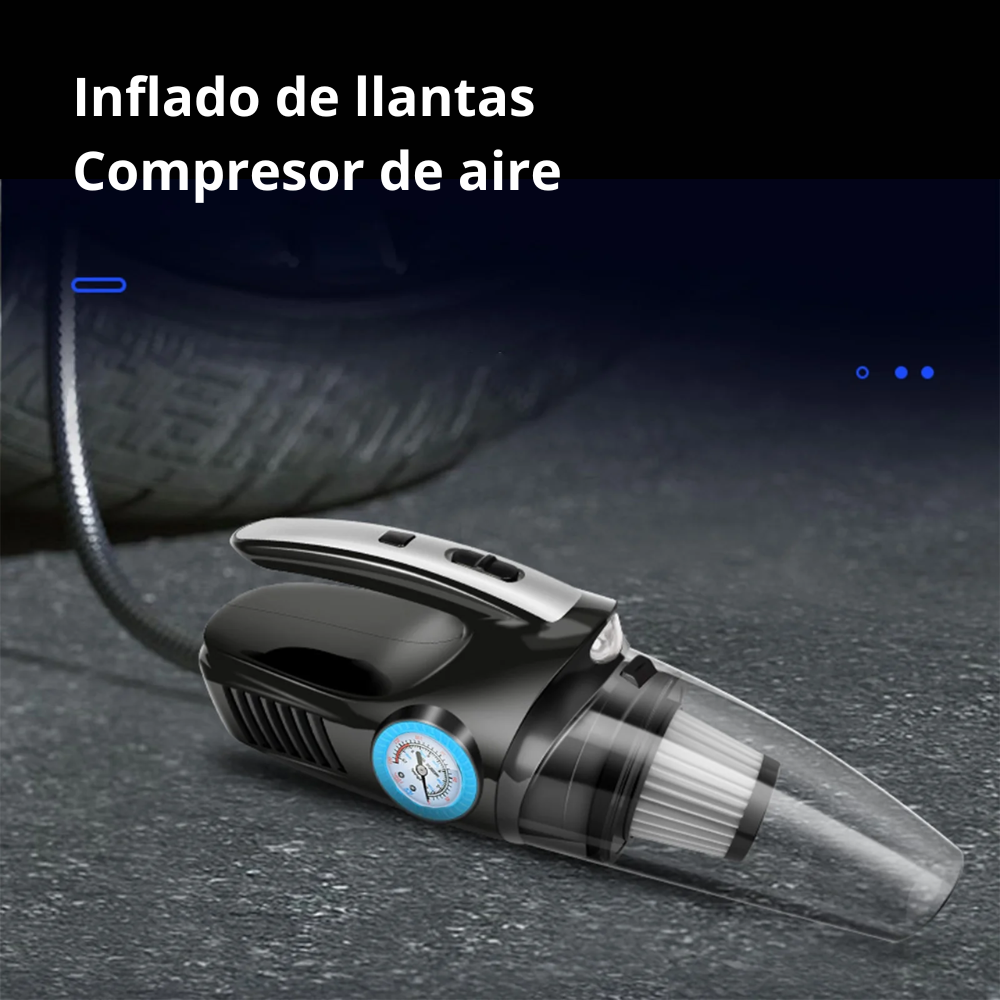 Aspiradora Y Compresor De Aire Para Auto 120 Watts Inflador - Imagen 4