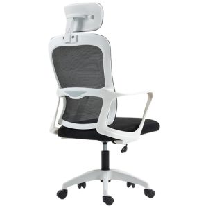 Silla de Oficina con Diseño Ergonómico y Soporte Blanco