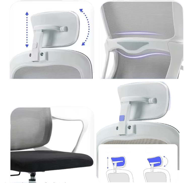 Silla de Oficina con Diseño Ergonómico y Soporte Blanco - Imagen 2