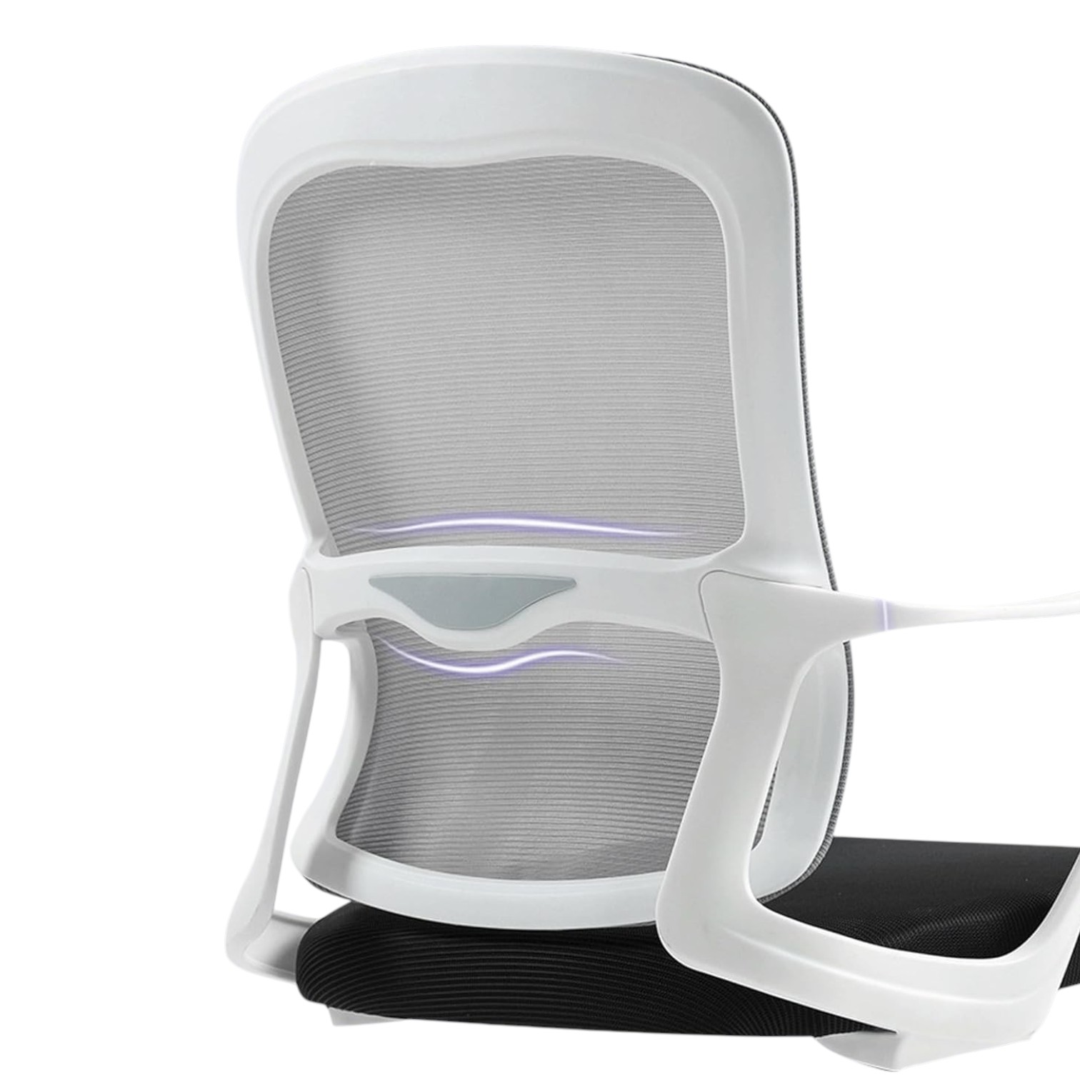 Silla Ergonómica con Malla Transpirable Blanco con Negro - Imagen 5
