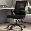 Silla Ergonómica de Oficina con Soporte Lumbar y Asiento Acolchado Negro