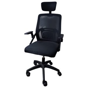 Silla de Oficina Ergonómica con Diseño Elegante y Ruedas Resistentes Negro