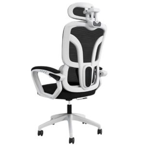 Silla de Oficina con Malla Con Apoyabrazos y Soporte Suave Negro con Blanco