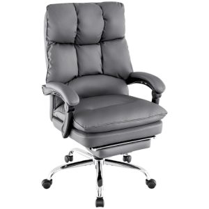 Silla de Oficina Ejecutiva con Reposapiés Gris
