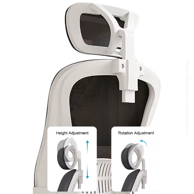 Silla de Oficina Ergonómica con soporte de Cabeza Negro - Imagen 9