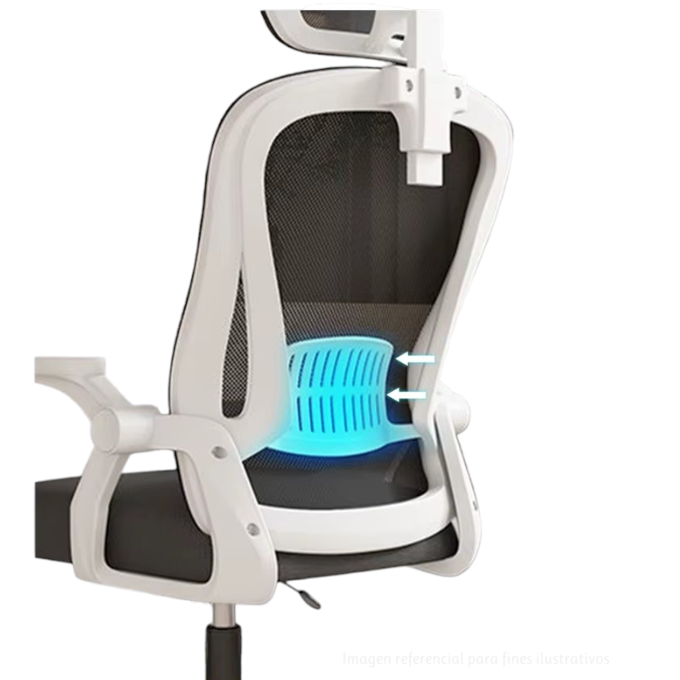 Silla de Oficina Ergonómica con soporte de Cabeza Negro - Imagen 10