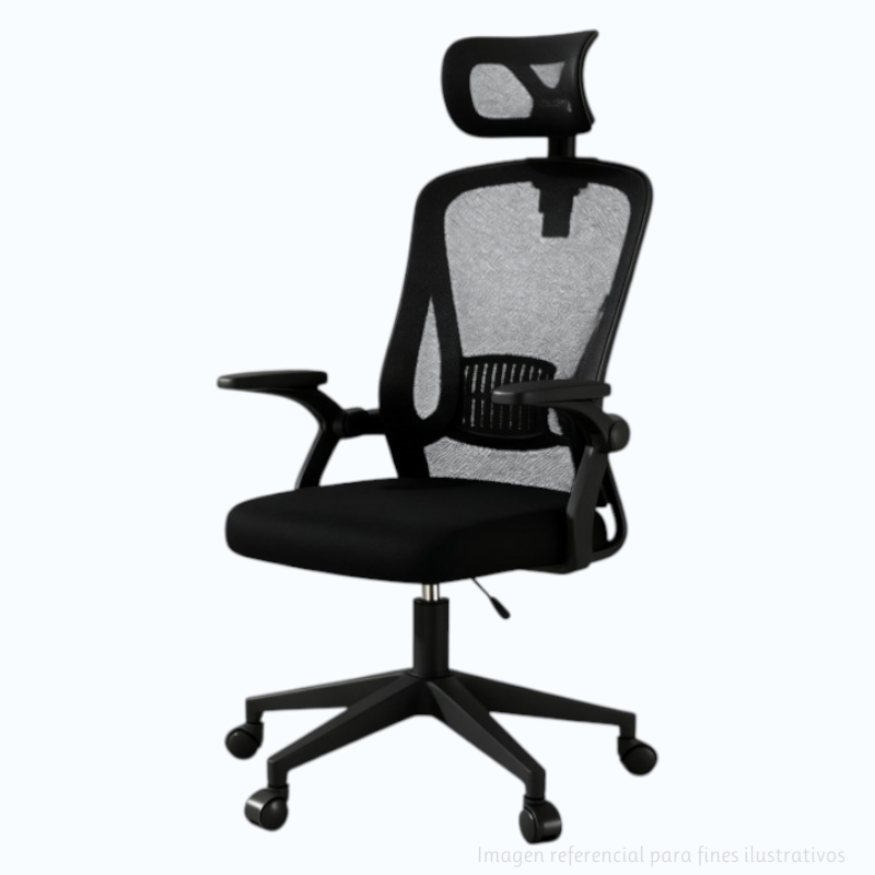 Silla de Oficina Ergonómica con soporte de Cabeza Negro - Imagen 11