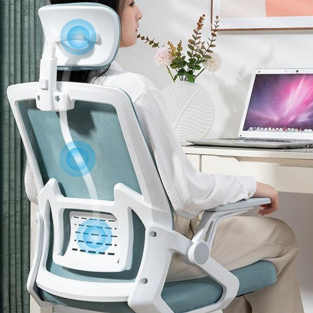 Silla Ergonómica de Oficina con Cabecera y Respaldo Regulables Verde - Imagen 4
