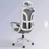 Silla de Oficina con Malla Con Apoyabrazos y Soporte Suave Blanco