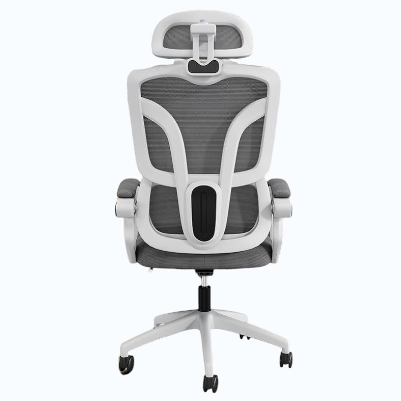 Silla de Oficina con Malla Con Apoyabrazos y Soporte Suave Blanco - Imagen 3