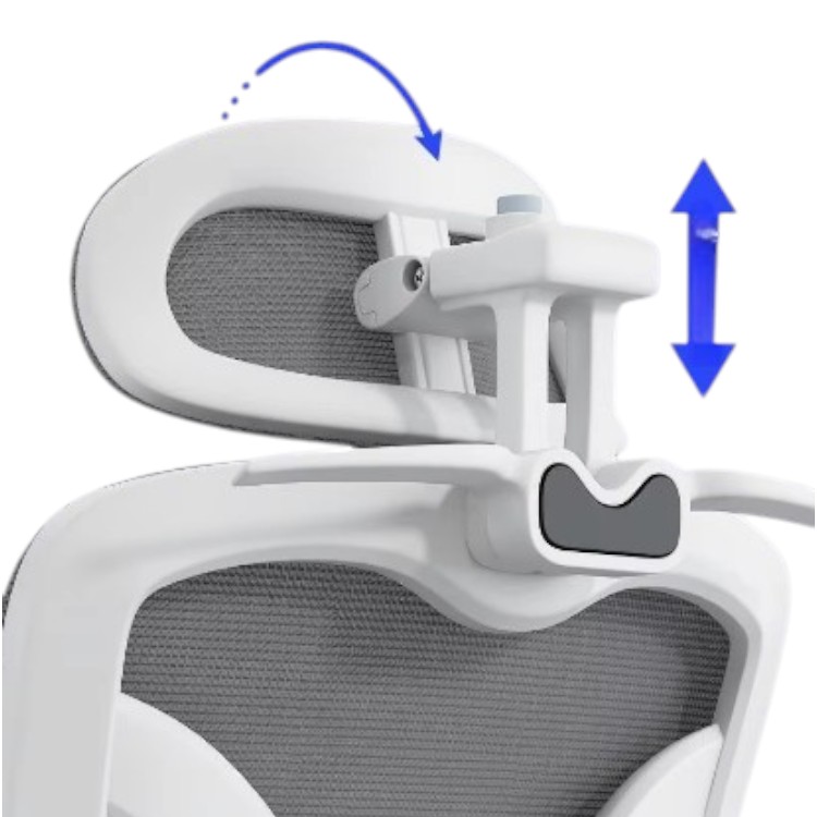 Silla de Oficina con Malla Con Apoyabrazos y Soporte Suave Blanco - Imagen 4