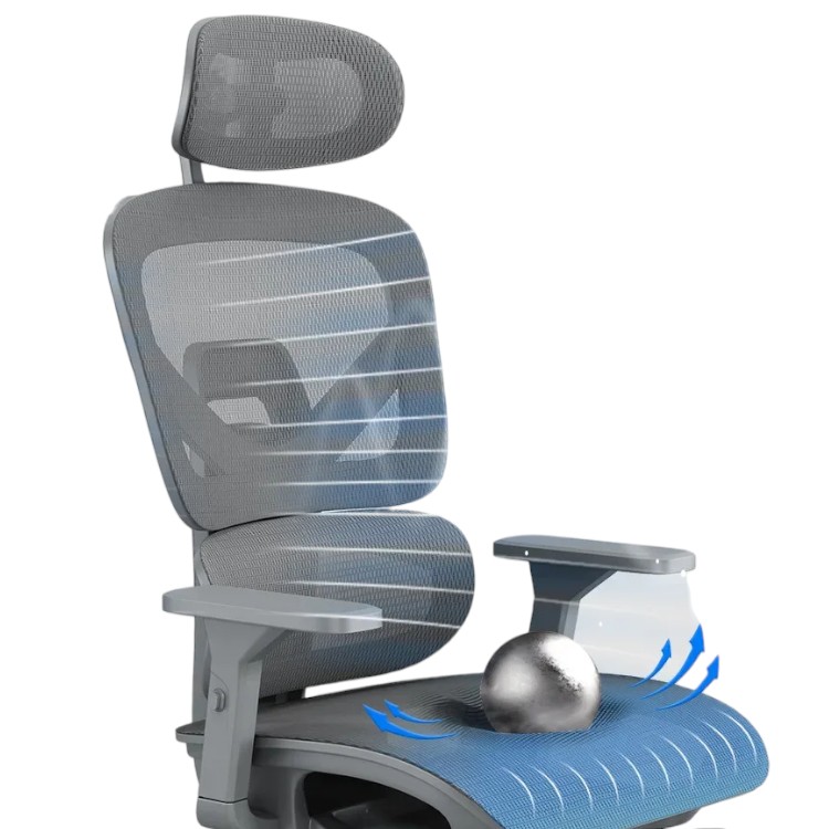 Silla de Escritorio Ergonómica Plus Gris - Imagen 5