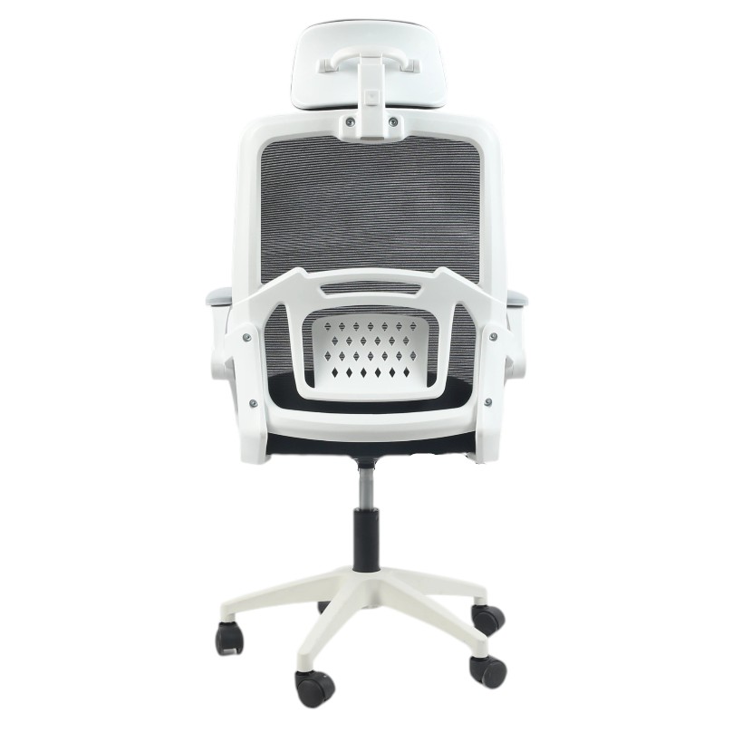 Silla de Oficina Ergonómica con Diseño Elegante y Ruedas Resistentes Blanco - Imagen 3
