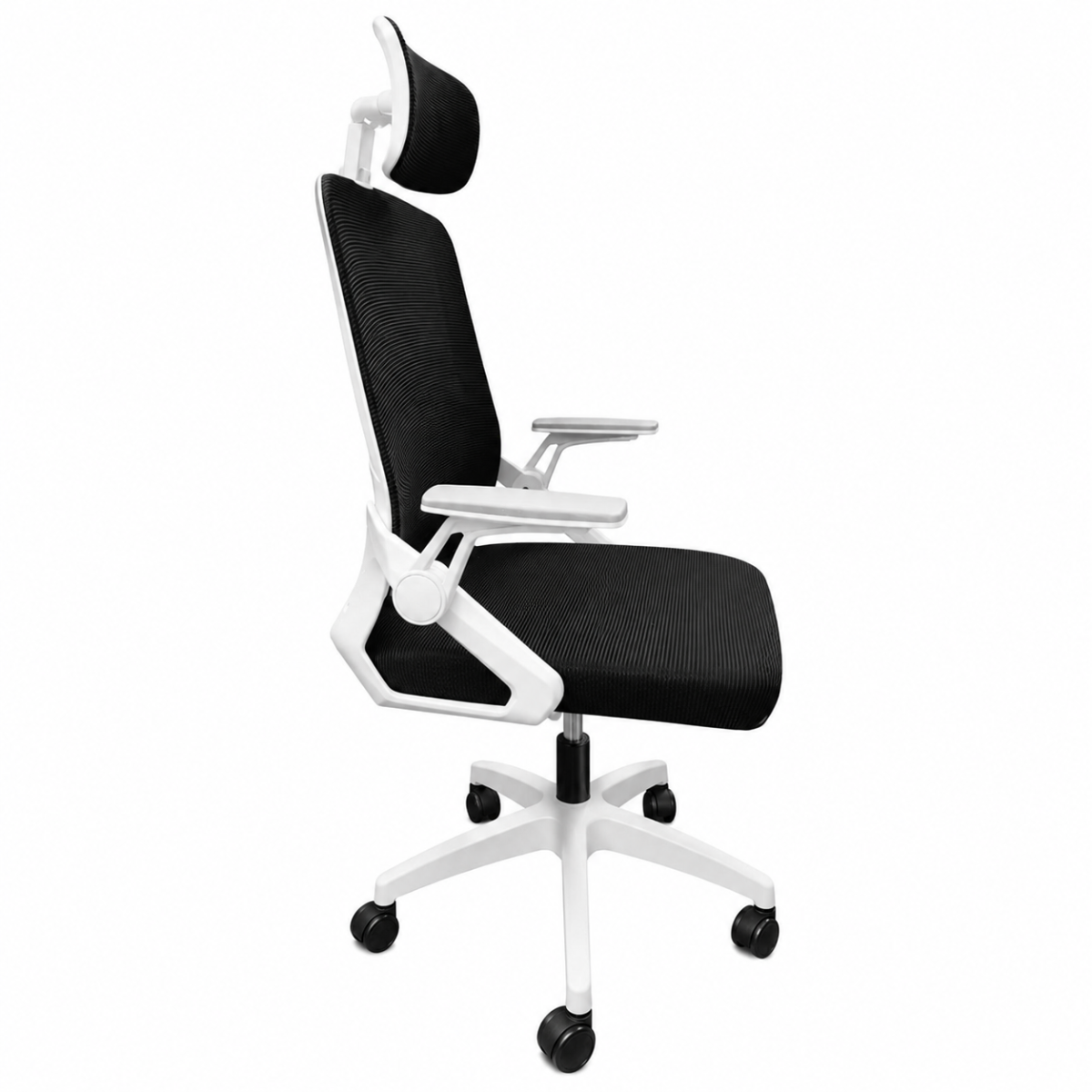 Silla de Oficina Ergonómica con Diseño Elegante y Ruedas Resistentes Blanco - Imagen 6