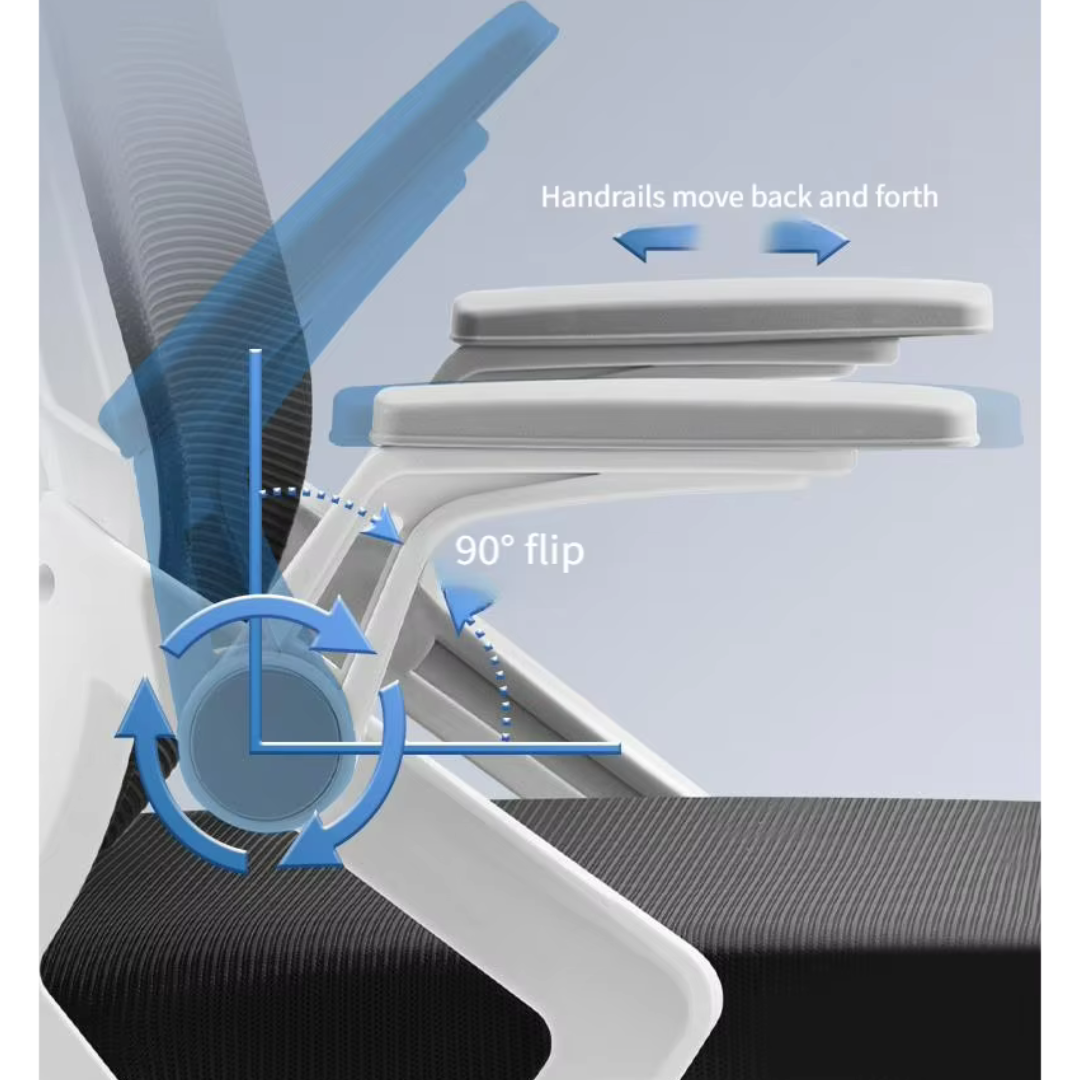 Silla de Oficina Ergonómica con Diseño Elegante y Ruedas Resistentes Blanco - Imagen 7