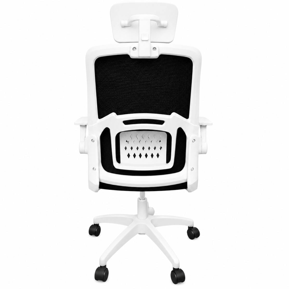 Silla de Oficina Ergonómica con Diseño Elegante y Ruedas Resistentes Blanco - Imagen 12