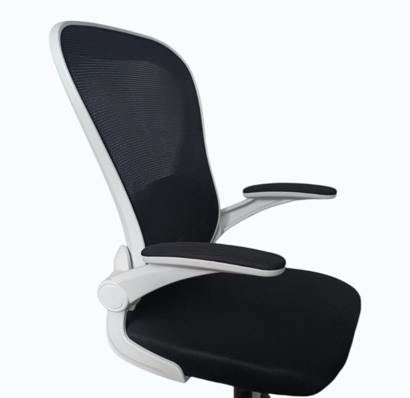 Silla Ergonómica con Altura Regulable y Brazos Abatibles Blanca - Imagen 3