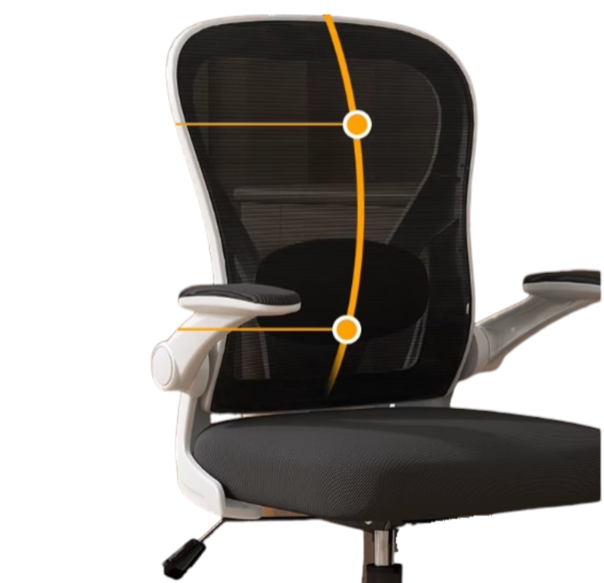 Silla Ergonómica con Altura Regulable y Brazos Abatibles Blanca - Imagen 8