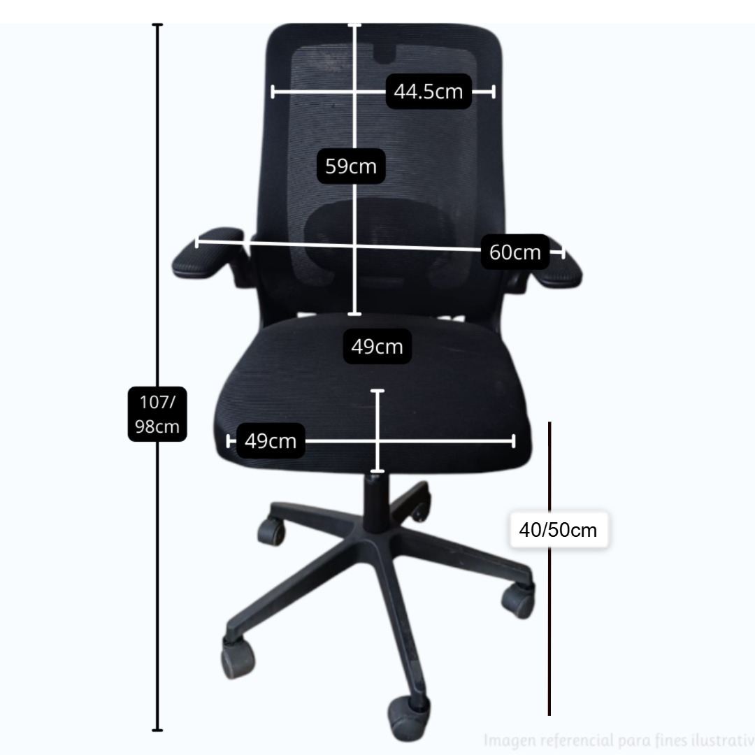 Silla de Oficina con Respaldo Ergonómico de Malla Blanco - Imagen 2