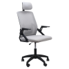 Silla Ergonómica de Oficina con Cabecera y Respaldo Regulables Negro y Gris
