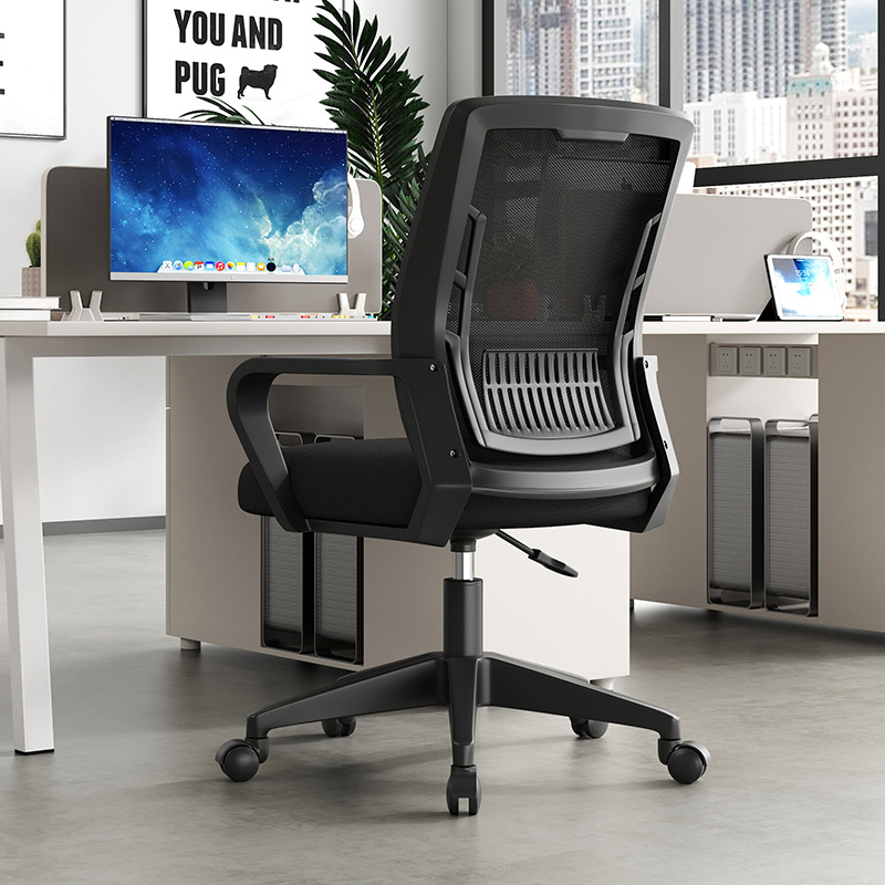 Silla de Oficina con Diseño Ergonómico y Ruedas Silenciosas Negro - Imagen 4