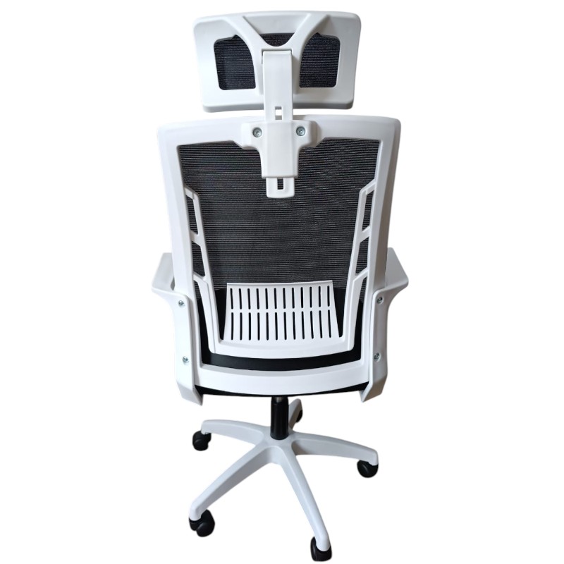 Silla Ergonómica con Asiento Amplio y Brazos Blanco - Imagen 3