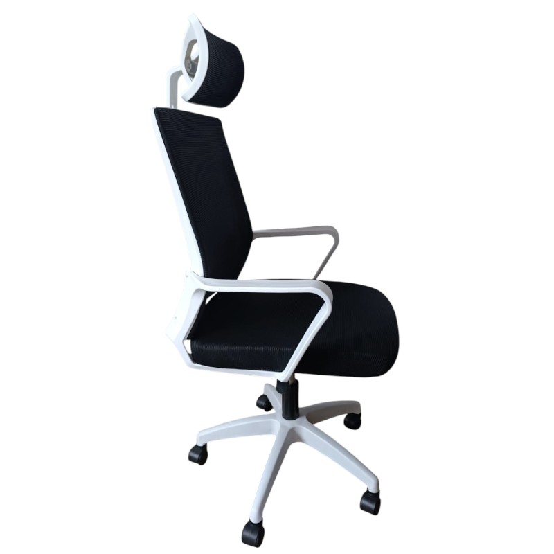 Silla Ergonómica con Asiento Amplio y Brazos Blanco - Imagen 4