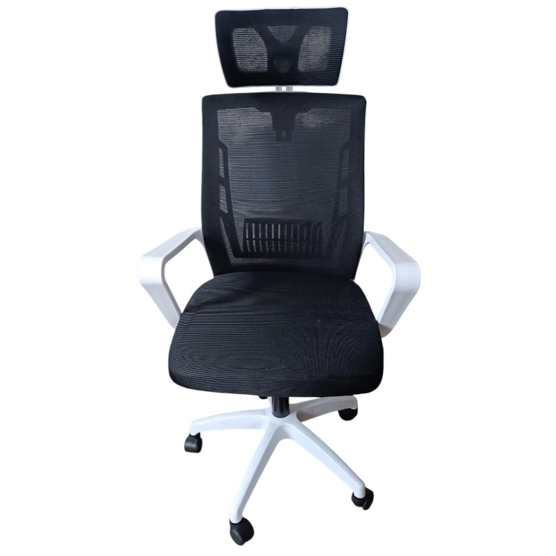 Silla Ergonómica con Asiento Amplio y Brazos Blanco - Imagen 5