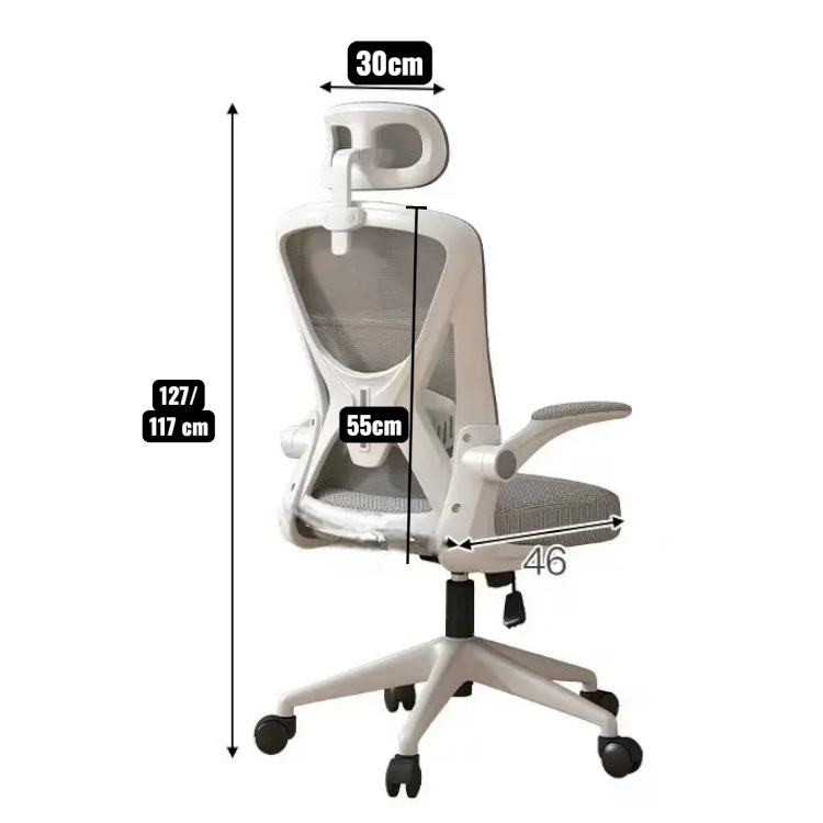 Silla de Oficina con Diseño Clásico y Cabecera Blanco - Imagen 3