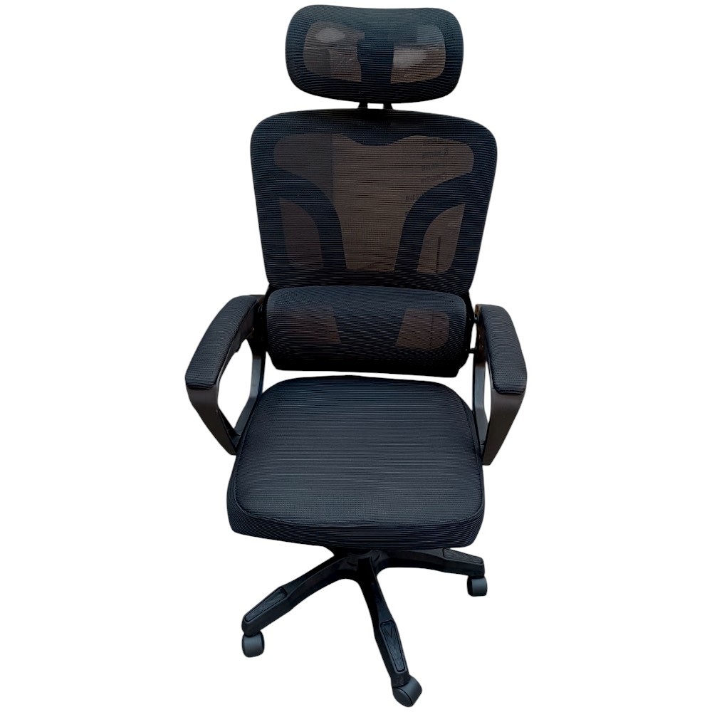 Silla de Oficina con Malla Con Apoyabrazos y Soporte Suave Negro - Imagen 3
