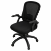 Silla de Oficina Moderna sin Reposacabeza con Ruedas Giratorias Negro
