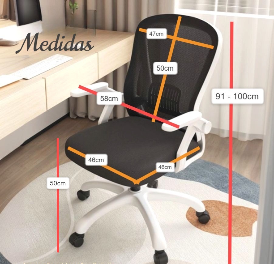 Silla de Oficina Moderna sin Reposacabeza con Ruedas Giratorias Negro - Imagen 2