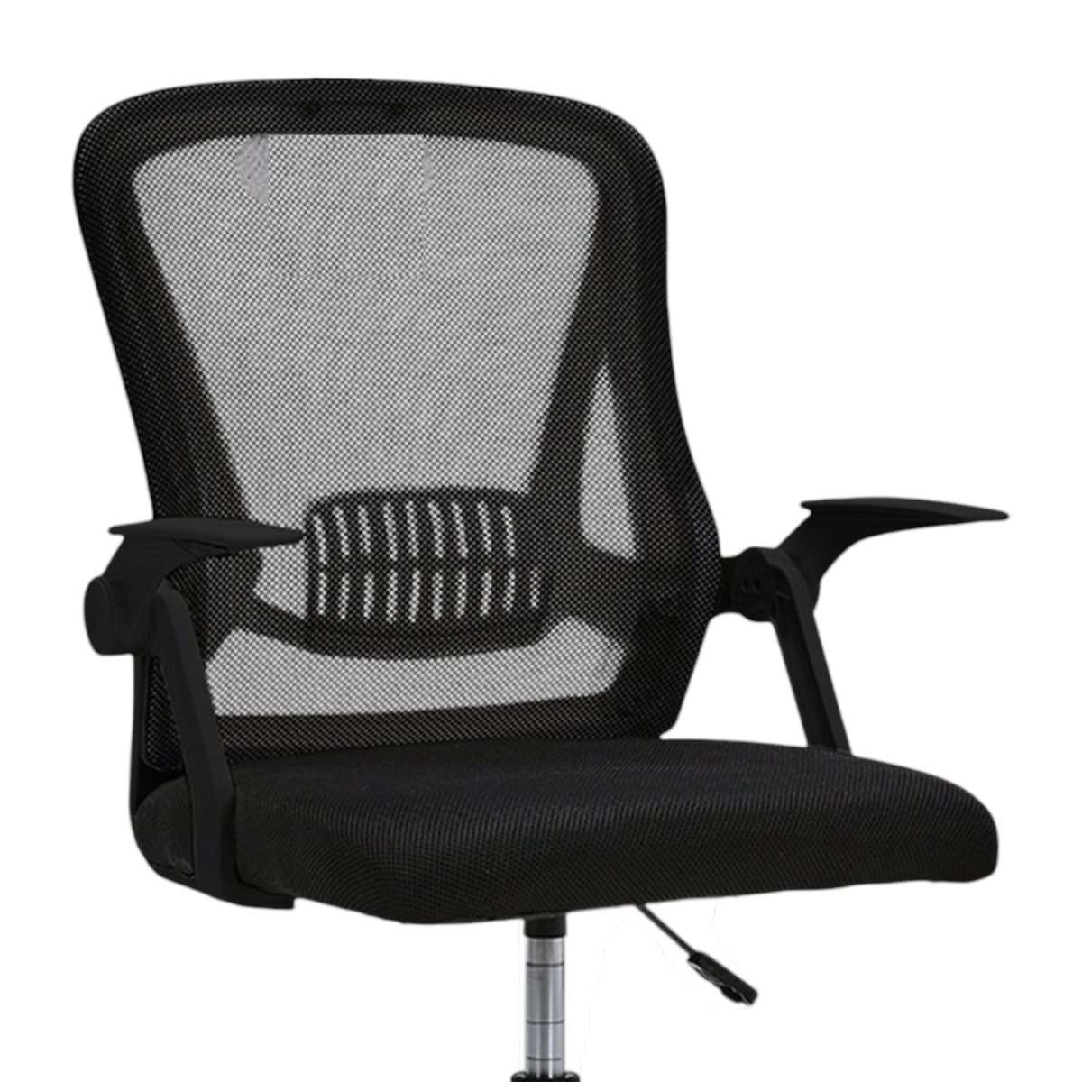 Silla de Oficina Moderna sin Reposacabeza con Ruedas Giratorias Negro - Imagen 3