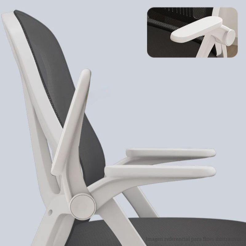 Silla de Oficina Moderna sin Reposacabeza con Ruedas Giratorias Negro - Imagen 7